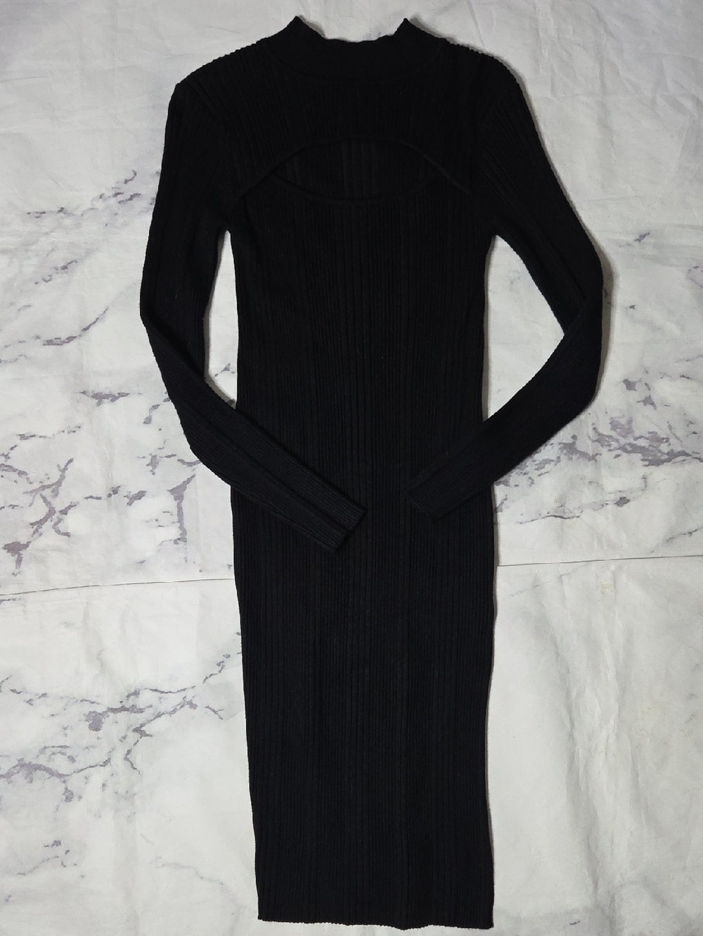 House Of Harlow 1960 Black Ribbed Dress